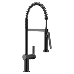 MOEN 7822BL Cia One-Handle Pre-Rinse Spring Pulldown Kitchen Faucet - Matte Black