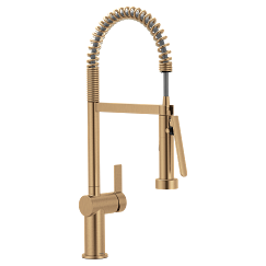 MOEN 7822BZG Cia One-Handle Pre-Rinse Spring Pulldown Kitchen Faucet - Bronzed Gold