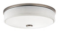 KICHLER 10885NILED Ceiling Space 13" Led Flush Mount With Linen Shade And White Acrylic Diffuser In Brushed Nickel
