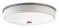 KICHLER 10886NILED Ceiling Space 17.25" Led Flush Mount With Linen Shade And White Acrylic Diffuser In Brushed Nickel