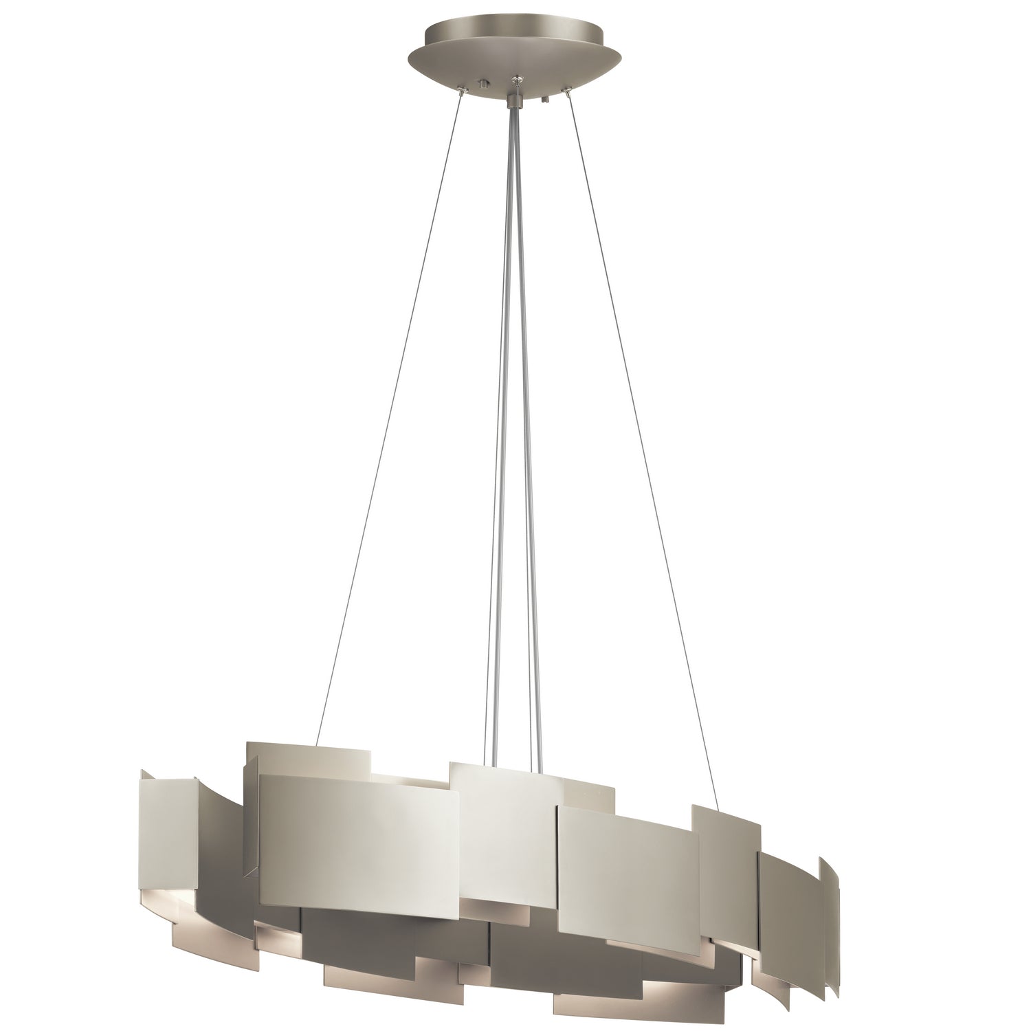KICHLER 42993SNLED Moderne 16.25 Inch Led Oval Chandelier/Pendant In Satin Nickel