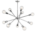KICHLER 43119CH Armstrong 53.5" 10 Light Chandelier In Chrome