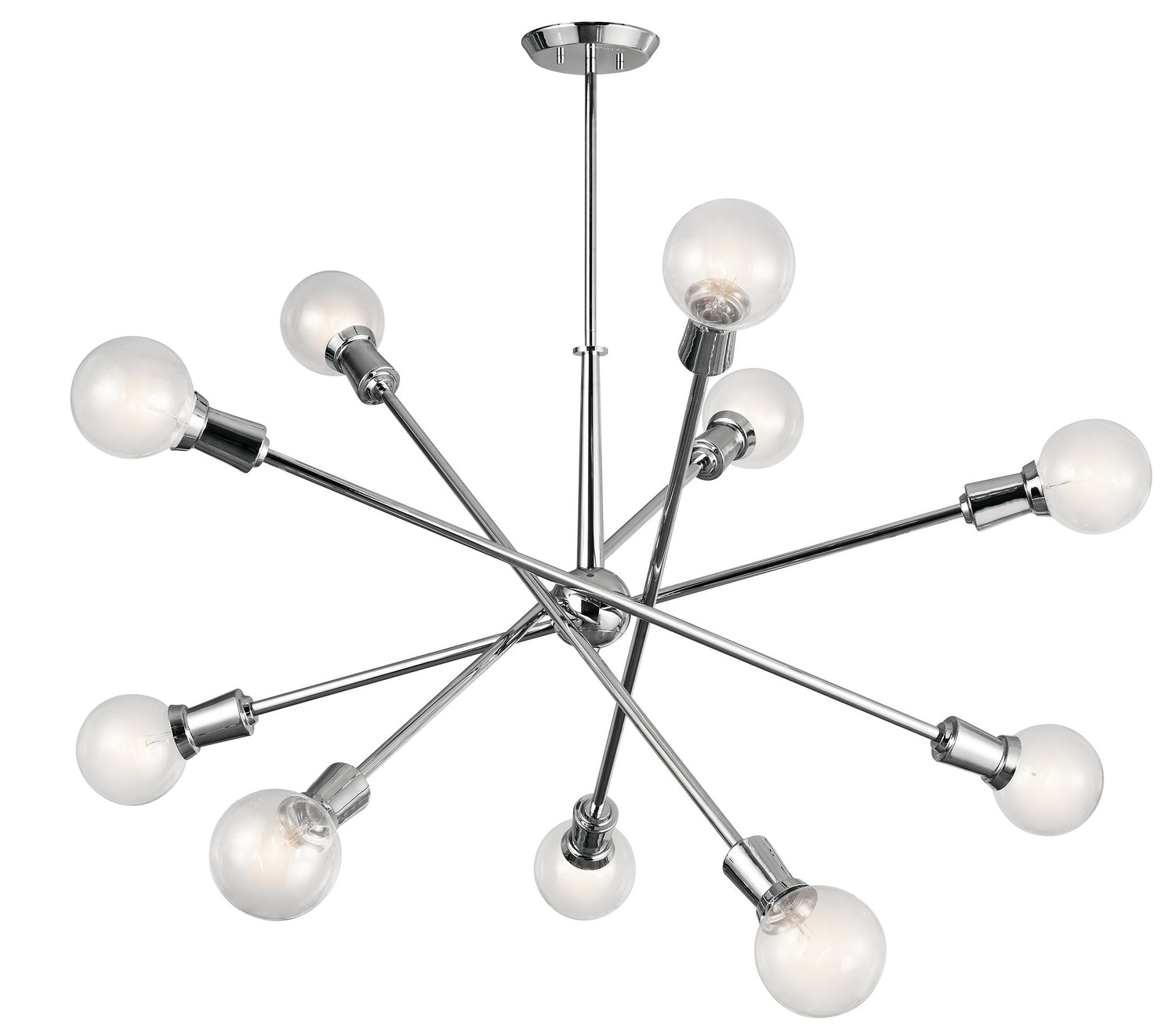 KICHLER 43119CH Armstrong 53.5" 10 Light Chandelier In Chrome