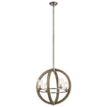 KICHLER 43185DAG Grand Bank Four Light Chandelier Distressed Antique Gray