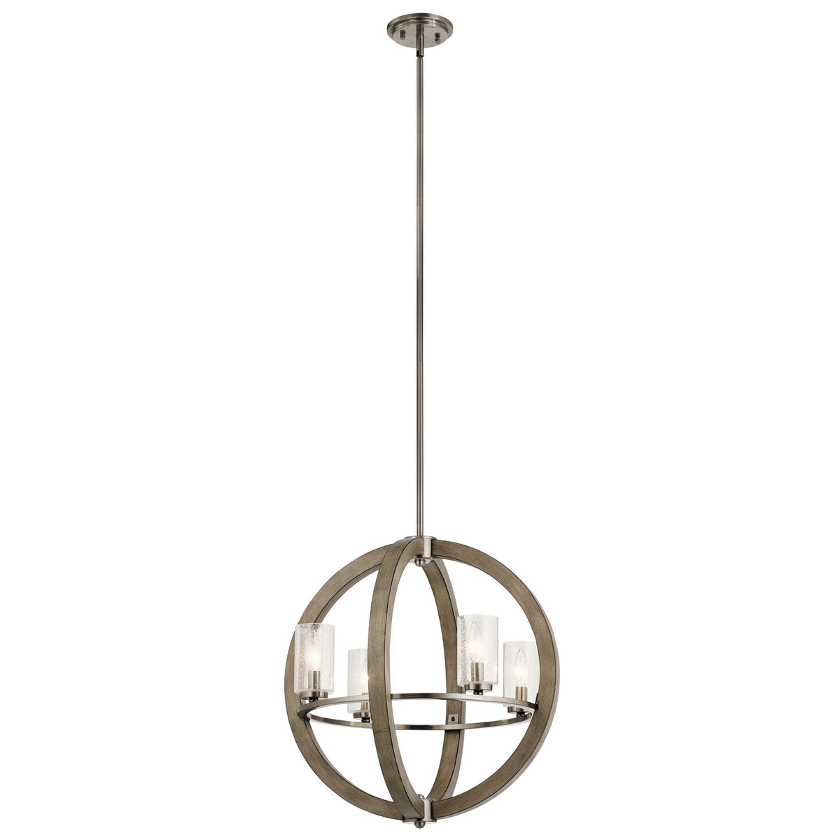 KICHLER 43185DAG Grand Bank Four Light Chandelier Distressed Antique Gray
