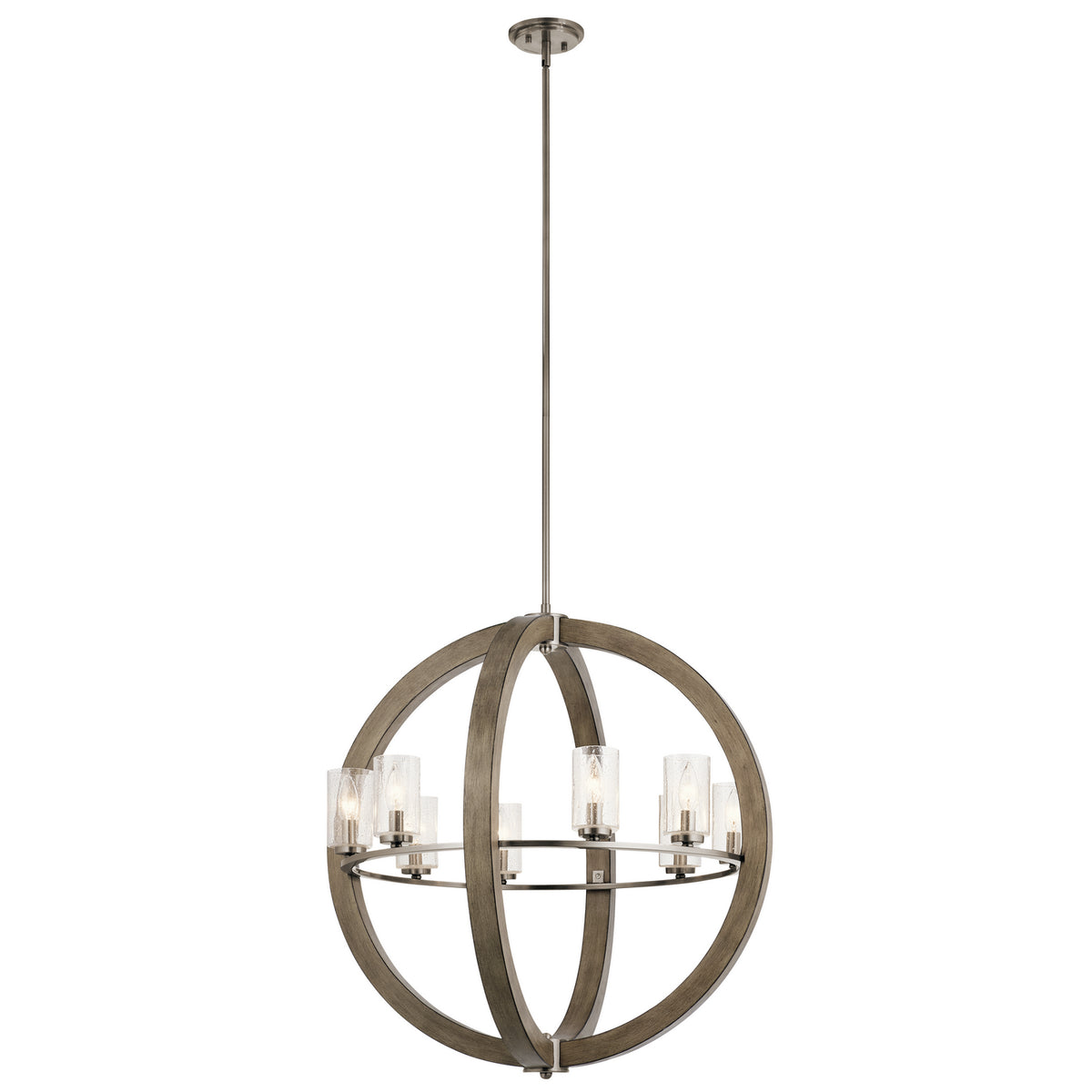 KICHLER 43190DAG Grand Bank Eight Light Chandelier Distressed Antique Gray