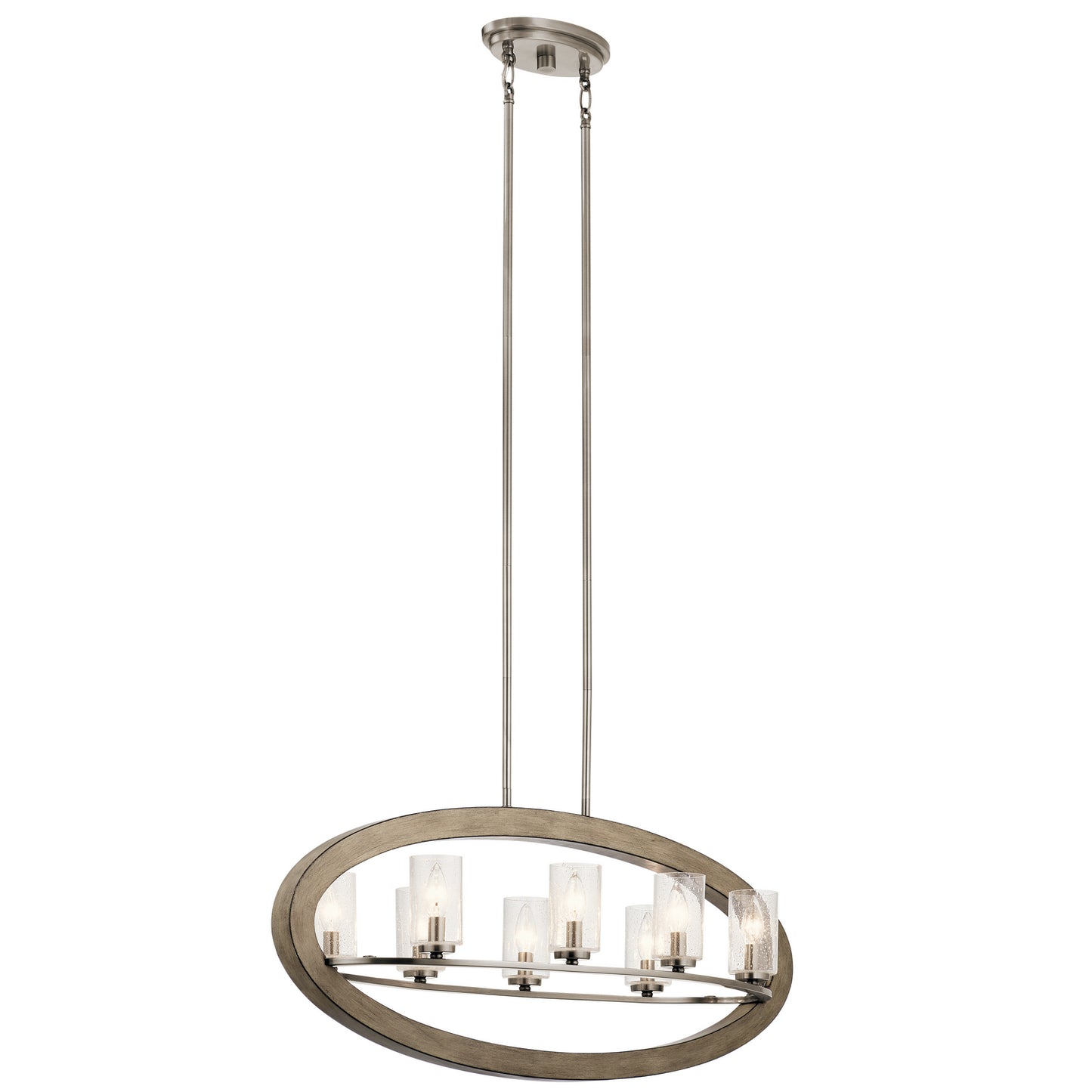 KICHLER 43191Dag Grand Bank Eight Light Linear Chandelier Distressed Antique Gray