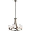 KICHLER 43193DAG Grand Bank Six Light Chandelier Distressed Antique Gray