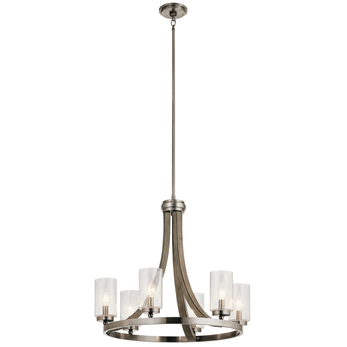 KICHLER 43193DAG Grand Bank Six Light Chandelier Distressed Antique Gray