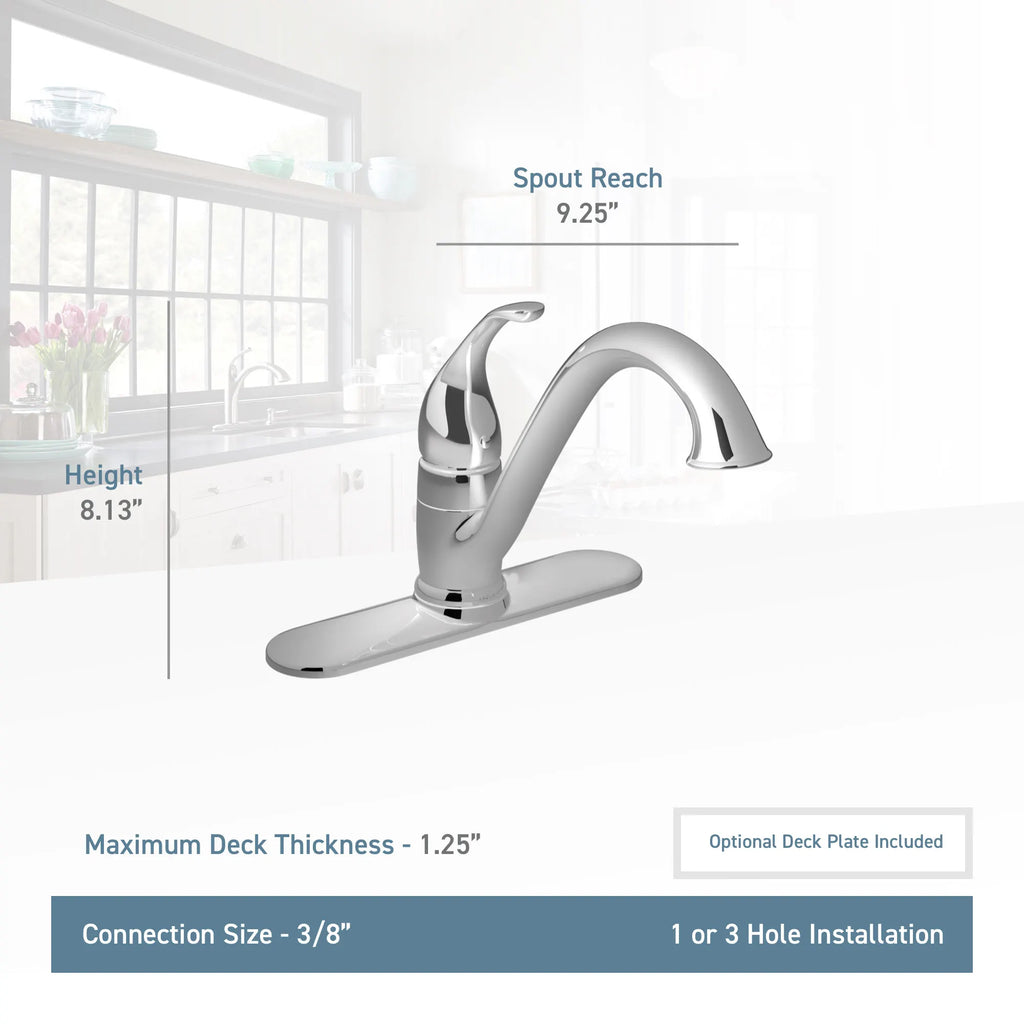 MOEN 7825SRS Camerist Chrome One-Handle Low Arc Kitchen Faucet - Spot Resist Stainless