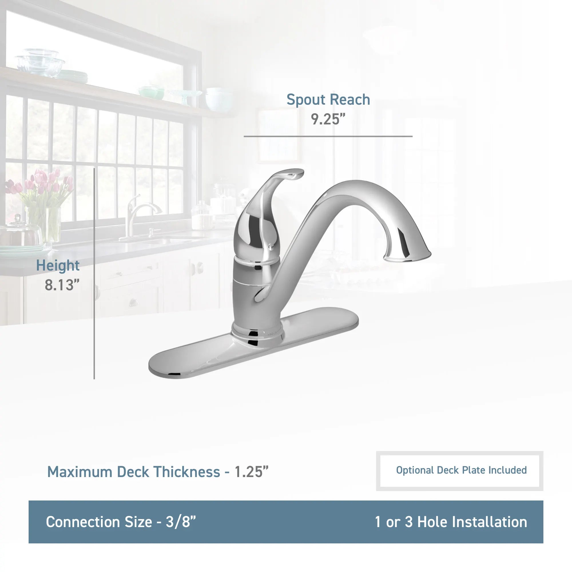 MOEN 7825SRS Camerist Chrome One-Handle Low Arc Kitchen Faucet - Spot Resist Stainless