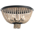 KICHLER 43893DBK Brisbane 11 Inch 5 Light Flush Mount In Distressed Black With Distressed Antique White Beads
