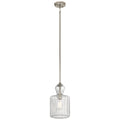 KICHLER 43954NI Riviera 13.75" 1 Light Pendant With Clear Ribbed Glass In Brushed Nickel