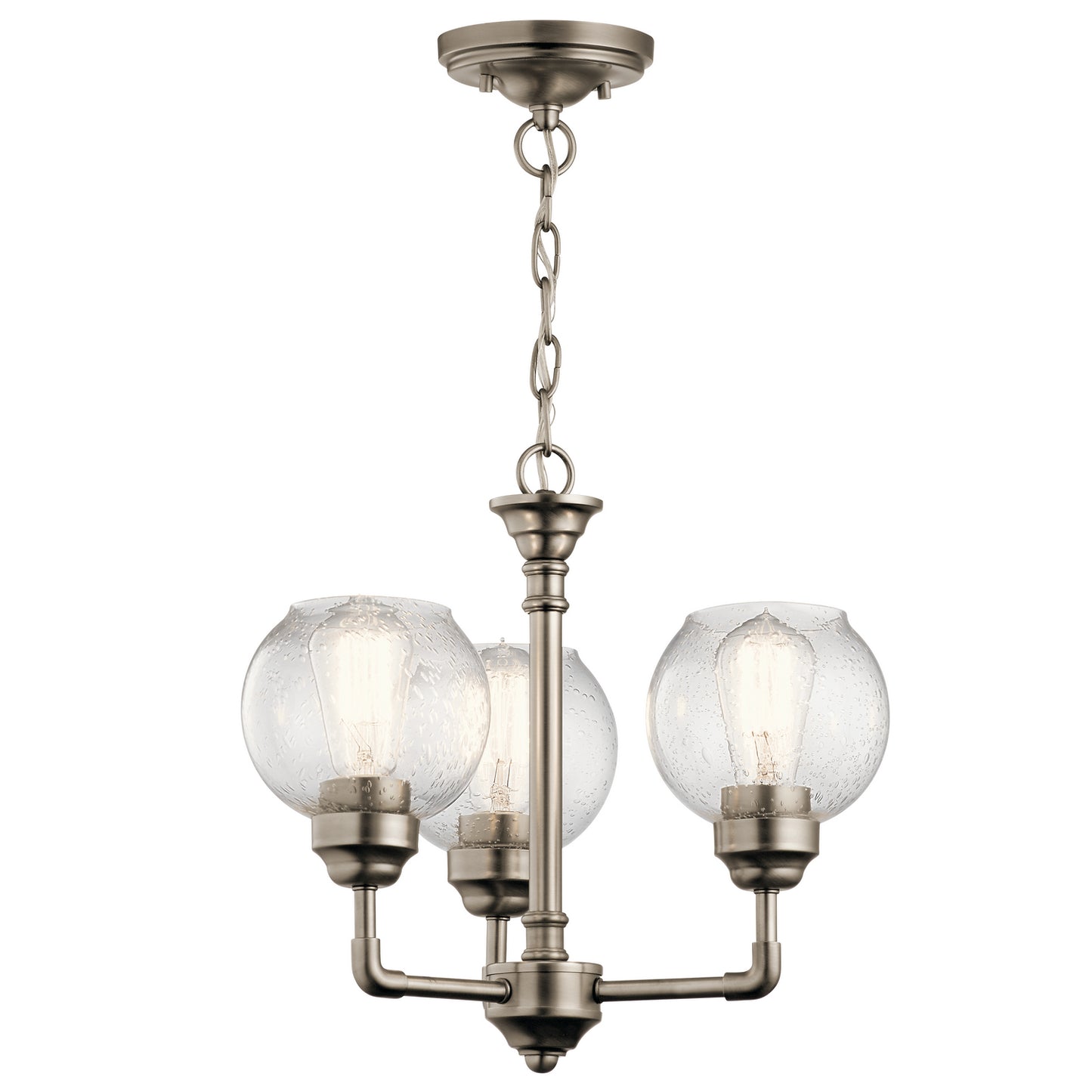 KICHLER 43992Ap Niles Three Light Chandelier/Semi Flush Mount Antique Pewter