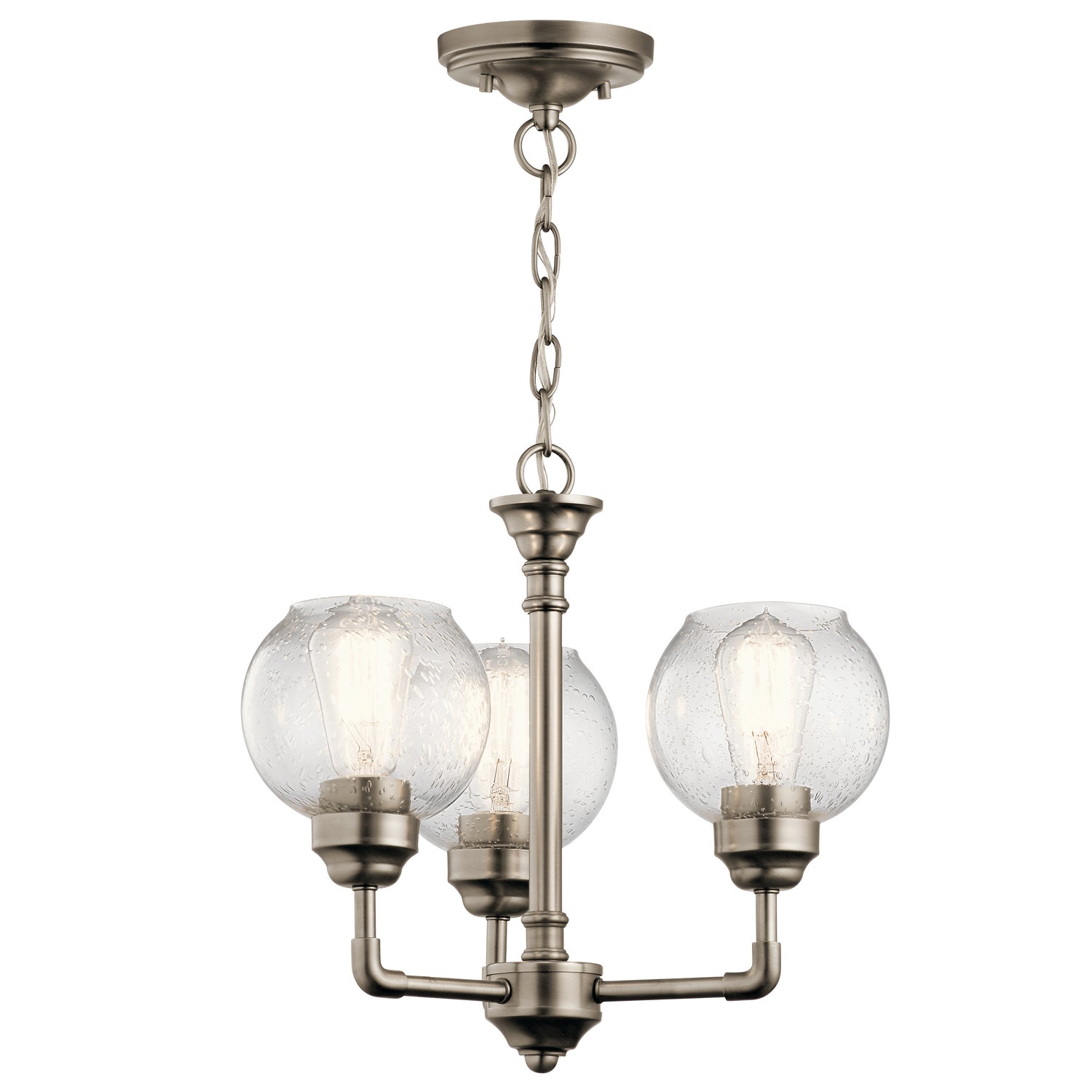 KICHLER 43992Ap Niles Three Light Chandelier/Semi Flush Mount Antique Pewter