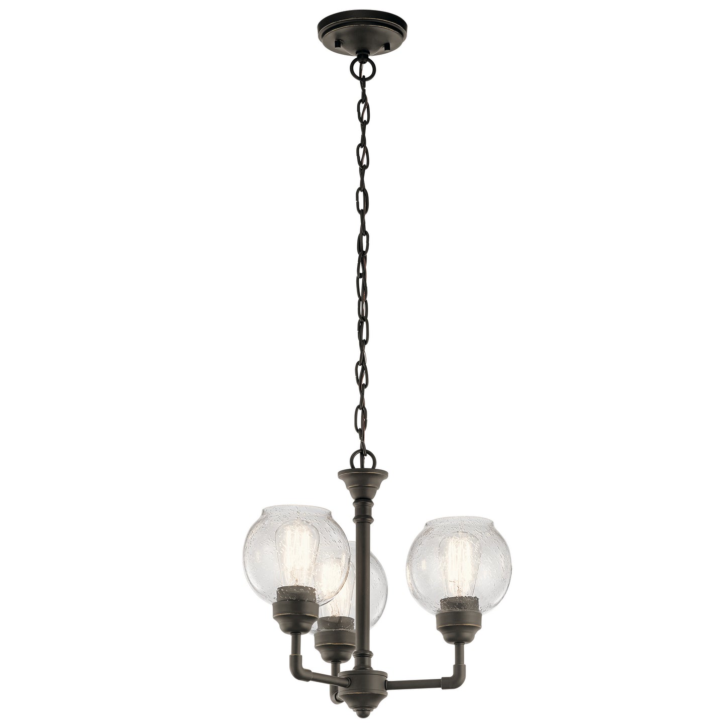 KICHLER 43992Oz Niles Three Light Chandelier/Semi Flush Mount Olde Bronze