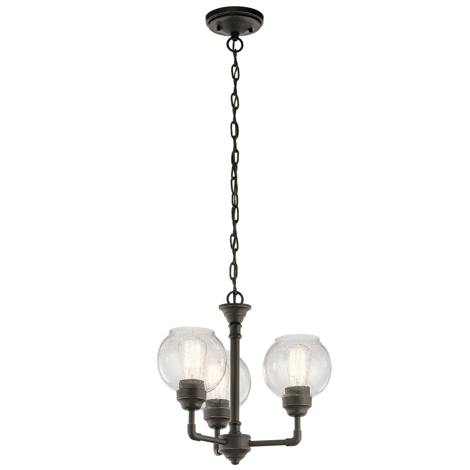 KICHLER 43992Oz Niles Three Light Chandelier/Semi Flush Mount Olde Bronze