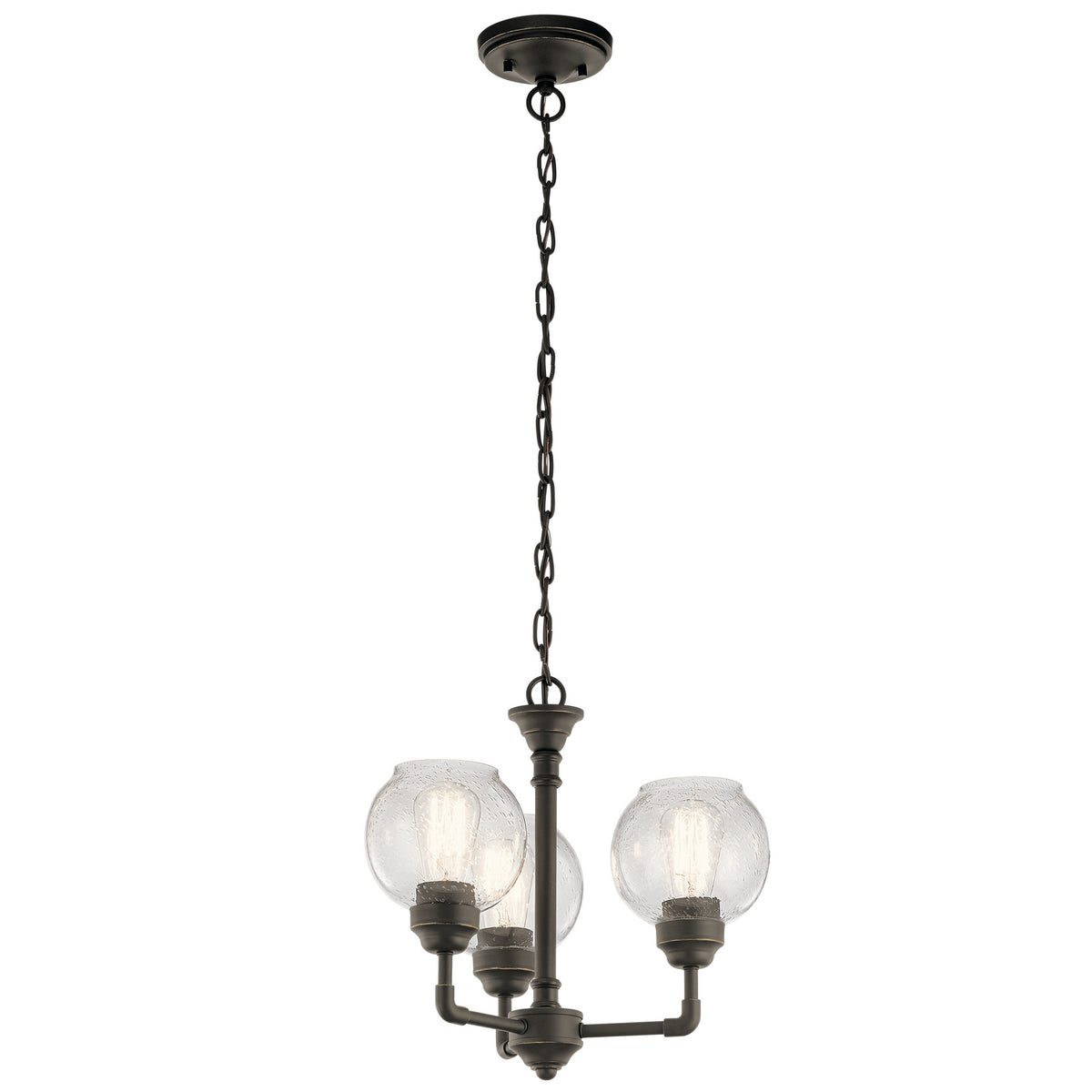 KICHLER 43992OZ Niles Three Light Chandelier/Semi Flush Mount Olde Bronze
