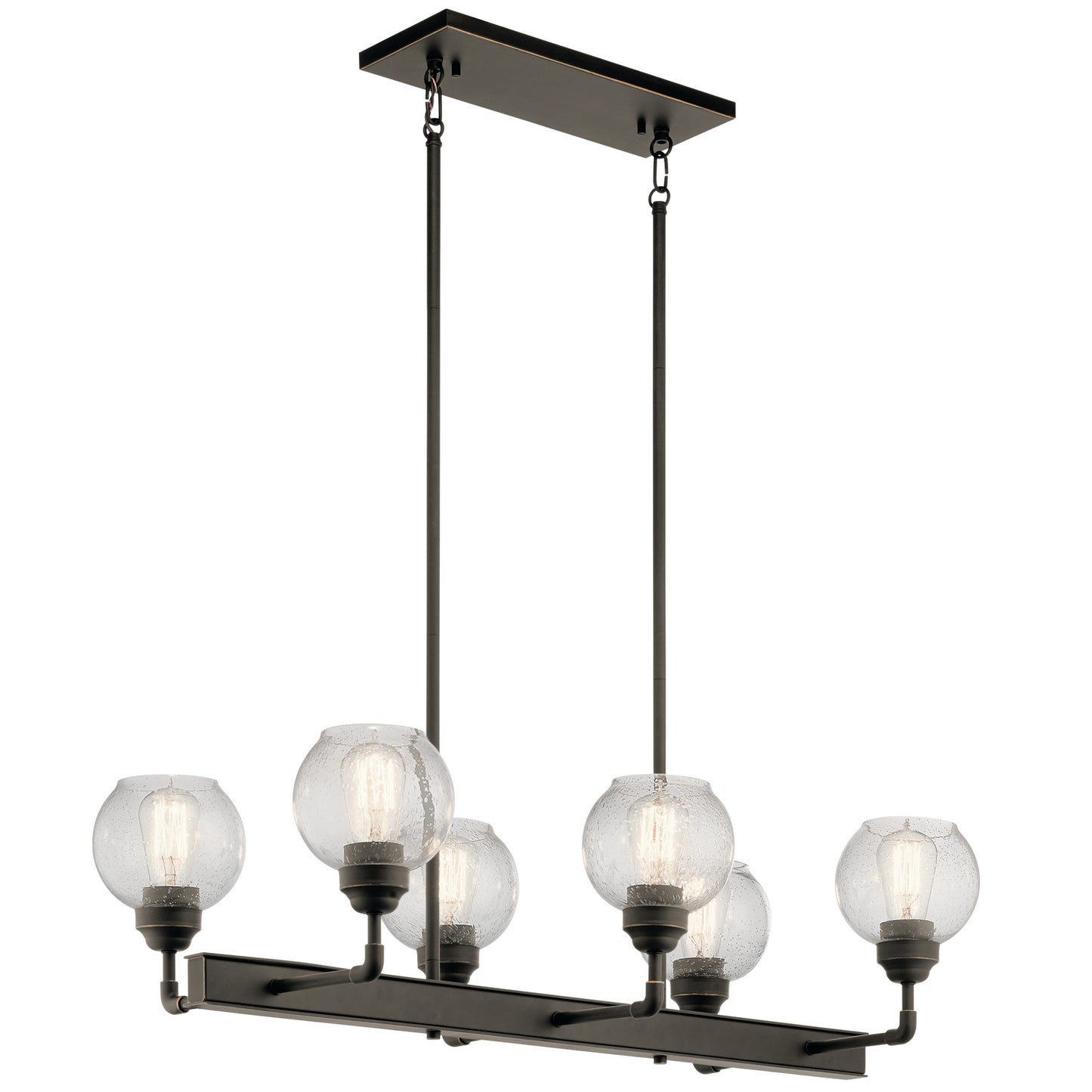 KICHLER 43994Oz Niles Six Light Linear Chandelier Olde Bronze