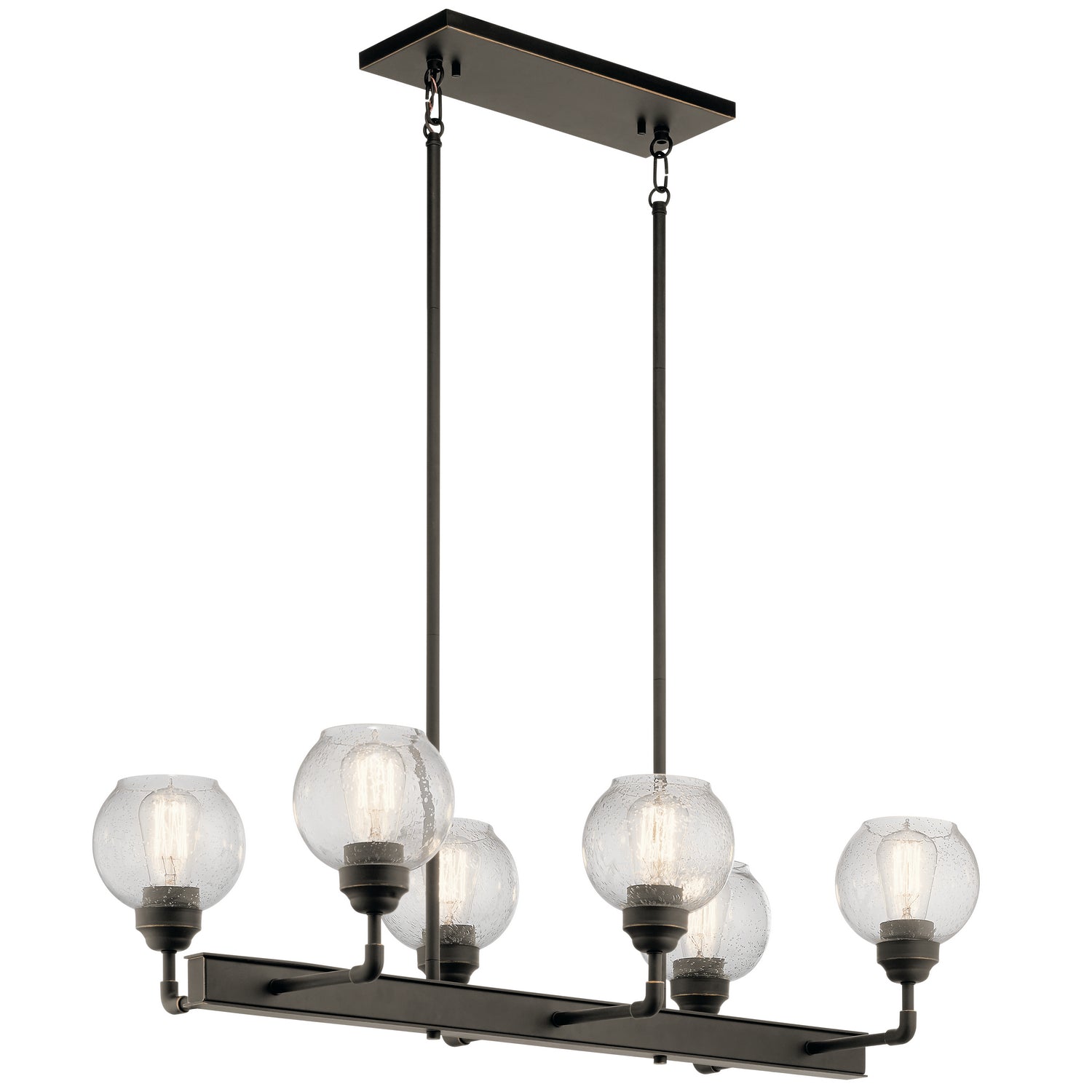 KICHLER 43994Oz Niles Six Light Linear Chandelier Olde Bronze