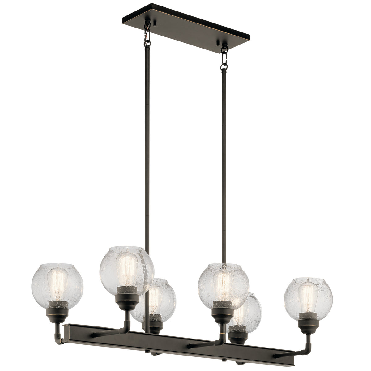 KICHLER 43994OZ Niles Six Light Linear Chandelier Olde Bronze