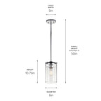 KICHLER 43996CH Crosby 10.75" 1 Light Mini Pendant With Clear Glass Chrome