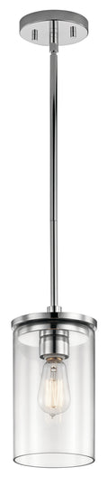 KICHLER 43996CH Crosby 10.75" 1 Light Mini Pendant With Clear Glass Chrome