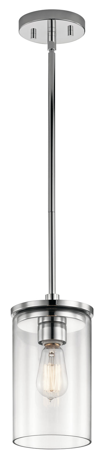 KICHLER 43996CH Crosby 10.75" 1 Light Mini Pendant With Clear Glass Chrome