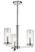KICHLER 43997CH Crosby 13.75" 3 Light Convertible Chandelier With Clear Glass Chrome