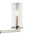 KICHLER 43997NI Crosby 13.75" 3 Light Convertible Chandelier With Clear Glass Brushed Nickel