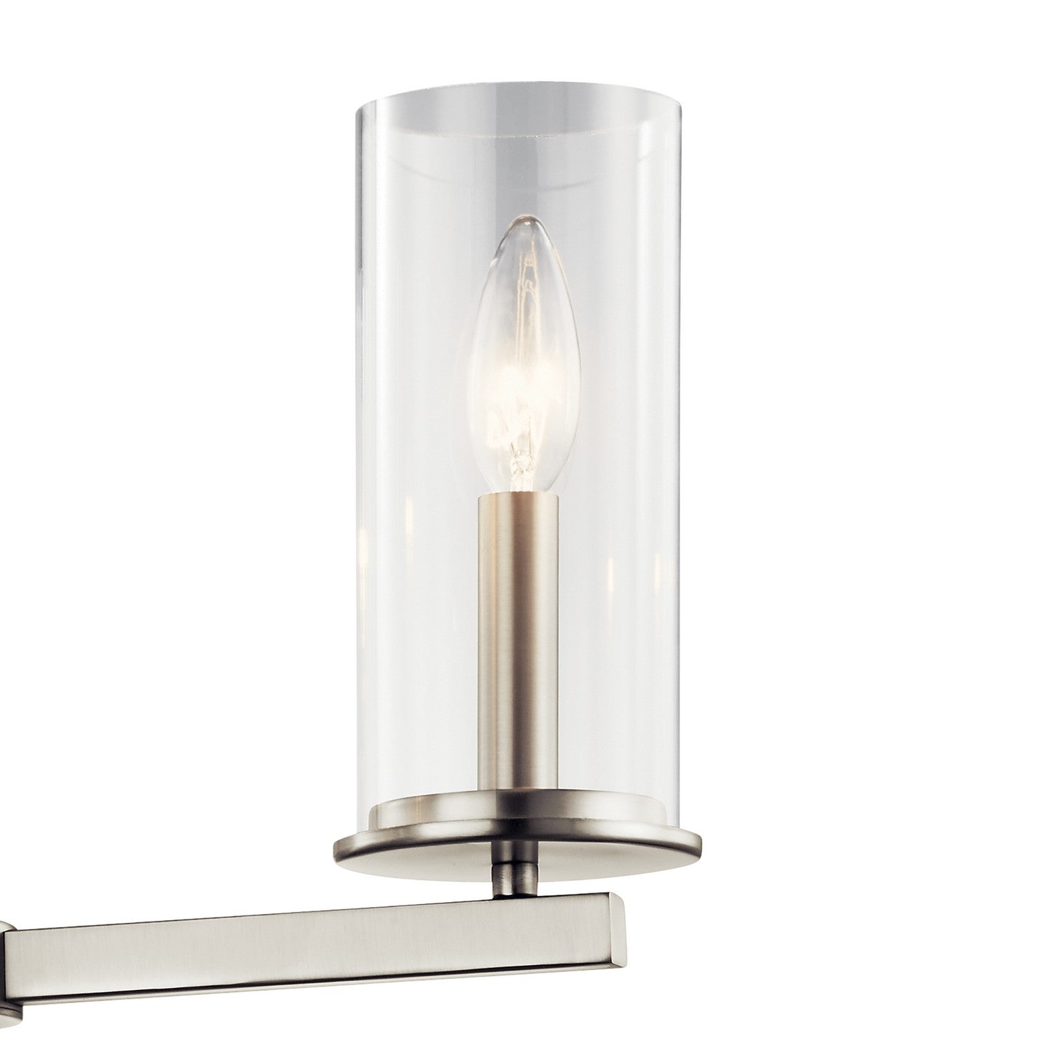 KICHLER 43997NI Crosby 13.75" 3 Light Convertible Chandelier With Clear Glass Brushed Nickel