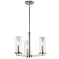KICHLER 43997NI Crosby 13.75" 3 Light Convertible Chandelier With Clear Glass Brushed Nickel