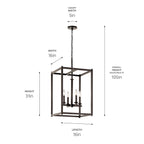 KICHLER 43998OZ Crosby 31" 4 Light Foyer Pendant Olde Bronze