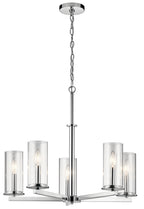 KICHLER 43999CH Crosby 22.25" 5 Light Chandelier Clear Glass Chrome