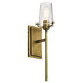 KICHLER 45295NBR Alton 22" 1 Light Wall Sconce With Clear Seeded Glass In Natural Brass