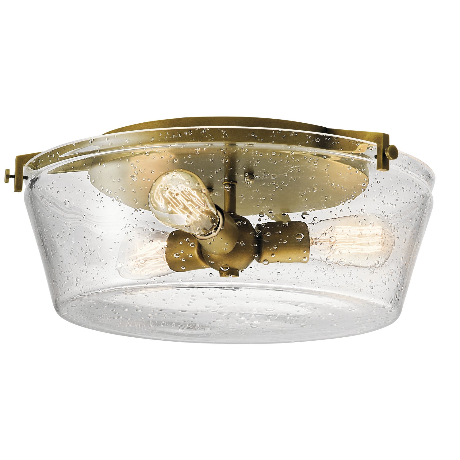 KICHLER 45299NBR Alton 3 Light Flush Mount Natural Brass