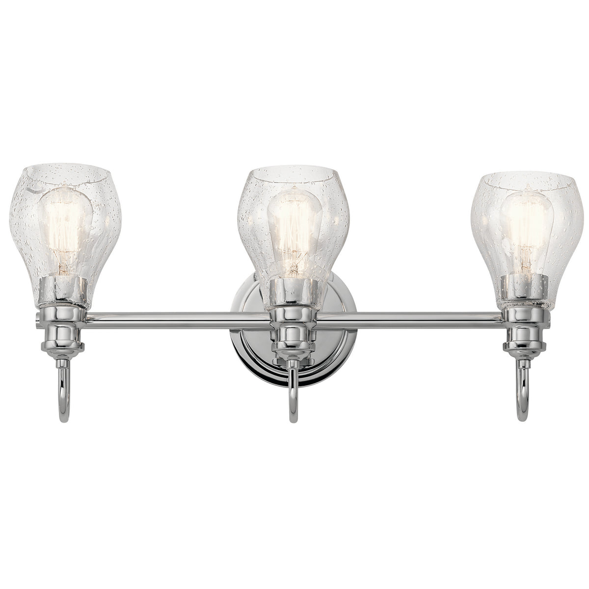 KICHLER 45392CH Greenbrier 23.75" 3 Light Vanity Light With Clear Seeded Glass In Chrome
