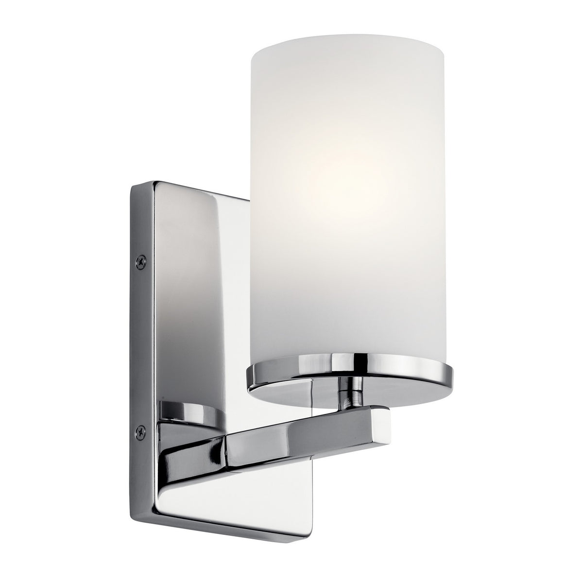 KICHLER 45495CH Crosby 9.25" 1 Light Wall Sconce With Satin Etched Cased Opal Chrome