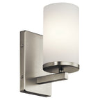 KICHLER 45495NI Crosby 9.25" 1 Light Wall Sconce With Satin Etched Cased Opal Brushed Nickel