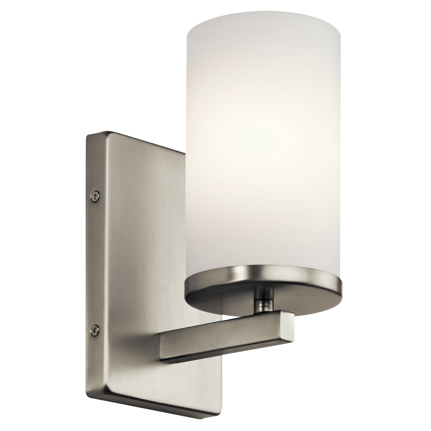 KICHLER 45495NI Crosby 9.25" 1 Light Wall Sconce With Satin Etched Cased Opal Brushed Nickel