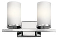 KICHLER 45496CH Crosby 15" 2 Light Vanity Light Satin Etched Cased Opal Chrome