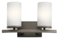 KICHLER 45496OZ Crosby 15" 2 Light Vanity Light Satin Etched Cased Opal Olde Bronze