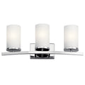 KICHLER 45497CH Crosby 23" 3 Light Vanity Light Satin Etched Cased Opal Chrome