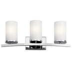 KICHLER 45497CH Crosby 23" 3 Light Vanity Light Satin Etched Cased Opal Chrome