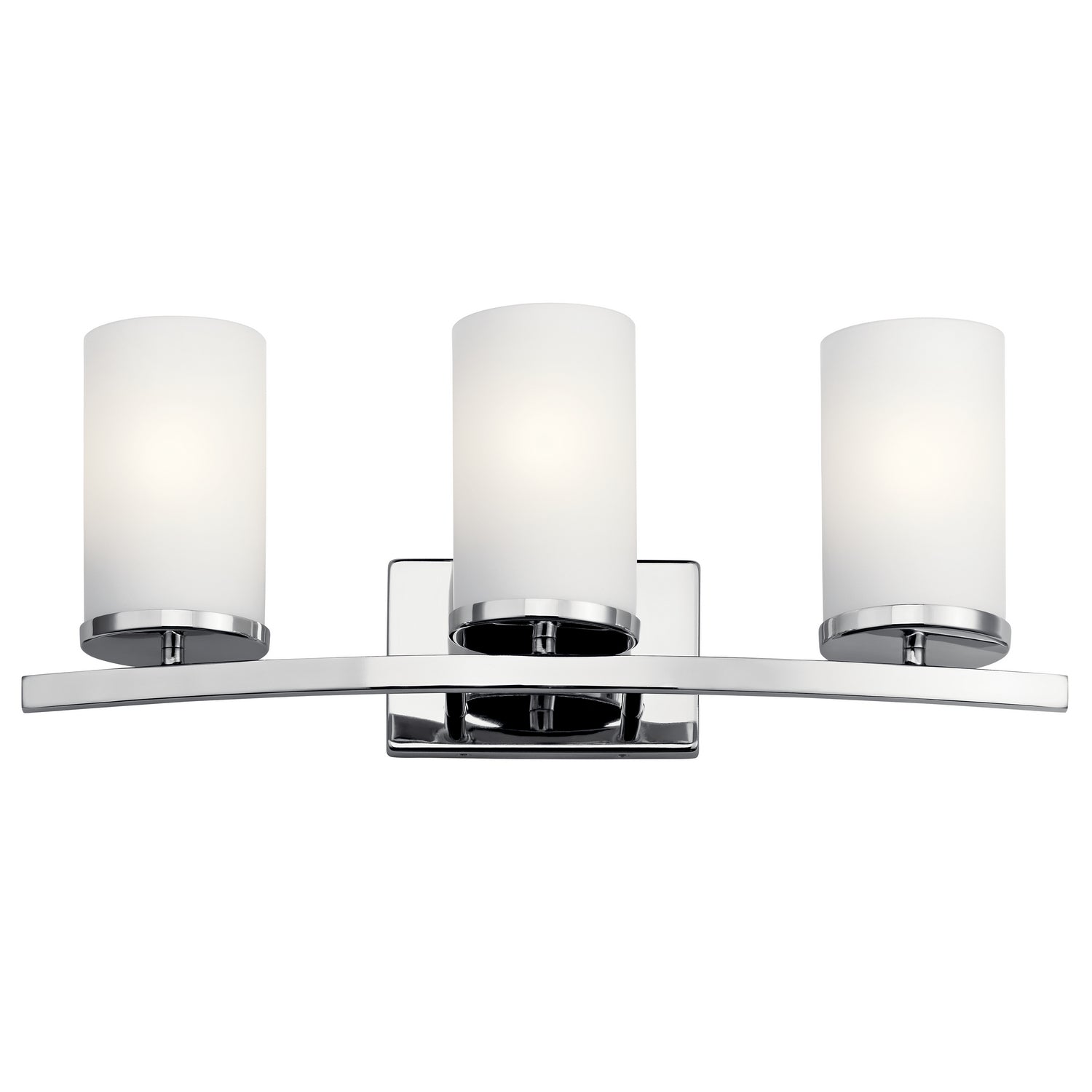KICHLER 45497CH Crosby 23" 3 Light Vanity Light Satin Etched Cased Opal Chrome