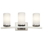 KICHLER 45497NI Crosby 23" 3 Light Vanity Light Satin Etched Cased Opal Brushed Nickel