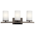 KICHLER 45497OZ Crosby 23" 3 Light Vanity Light Satin Etched Cased Opal Olde Bronze