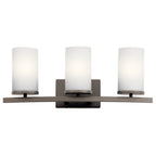 KICHLER 45497OZ Crosby 23" 3 Light Vanity Light Satin Etched Cased Opal Olde Bronze