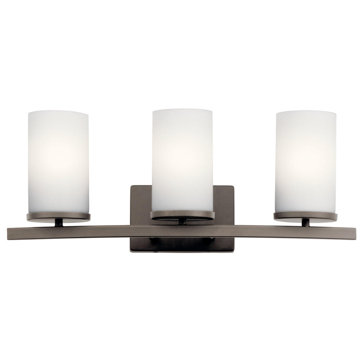 KICHLER 45497OZ Crosby 23" 3 Light Vanity Light Satin Etched Cased Opal Olde Bronze