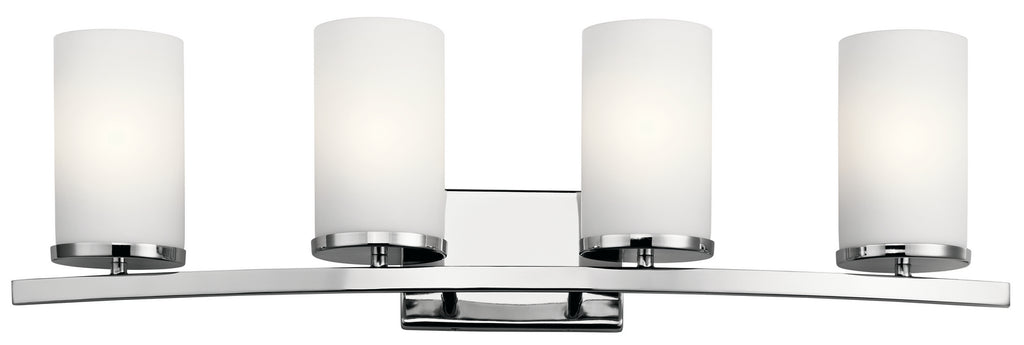 KICHLER 45498CH Crosby 31" 4 Light Vanity Light Satin Etched Cased Opal Chrome